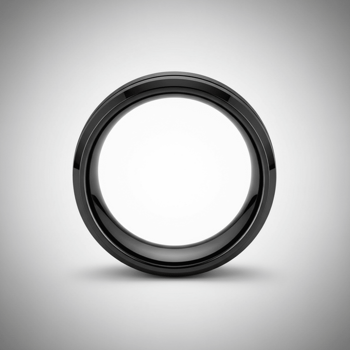 SQUAD — alternate angle — men's tungsten carbide wedding ring | Aydins Jewelry