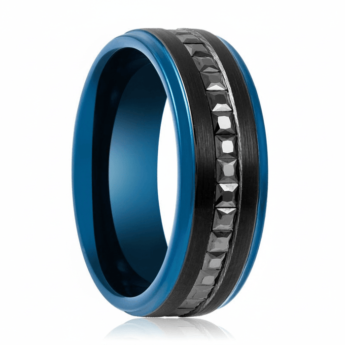 STALLION — Hero product shot — men's tungsten wedding ring.