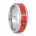 STARFALL — Hero product shot — men's tungsten wedding ring.