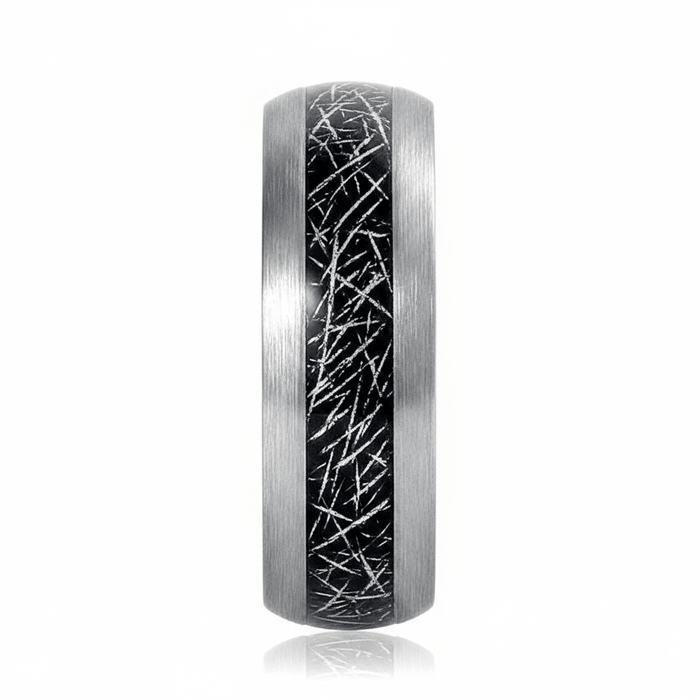 STARY — angled view — men's tungsten carbide wedding ring | Aydins Jewelry