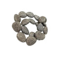 Sterling Silver Diamond Beads | Pave Tumble Spacer Beads