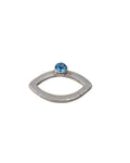 Sterling Silver Eye Clasp: Swiss Blue Topaz, Handmade Jewelry Connector