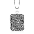 Sterling Silver Fingerprint Rectangle Pendant - Pendant > Fingerprint Necklace > Fingerprint Jewelry > Memorial Jewelry > Sterling Silver Fingerprint Necklace > Fingerprint Charm > Signature Jewelry > Photo Pendant > Real Photo Jewelry > - Aydins Jewelry - 2