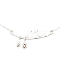 Sterling Silver Love Birds Initials E and B Necklace 18 Inches