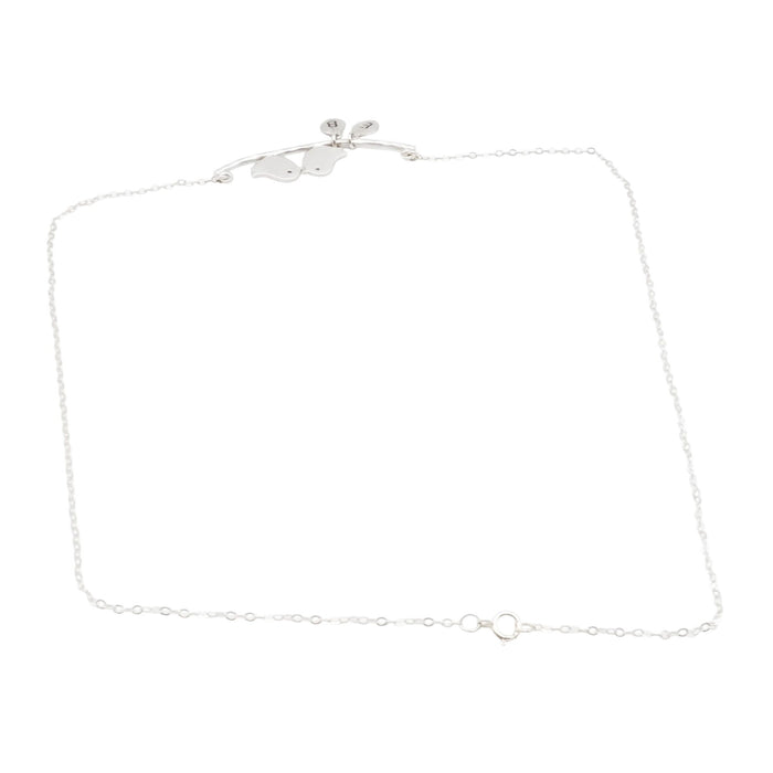 Sterling Silver Love Birds Initials E and B Necklace 18 Inches