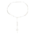 Sterling Silver Rosary Necklace with Cross Drop – 25 Inches