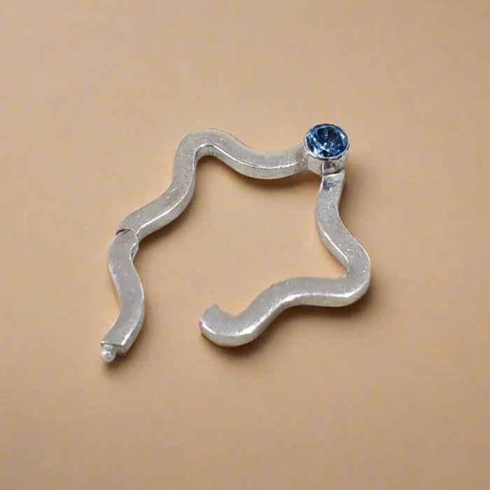 Sterling Silver Star Clasp: Swiss Blue Topaz Necklace Connector