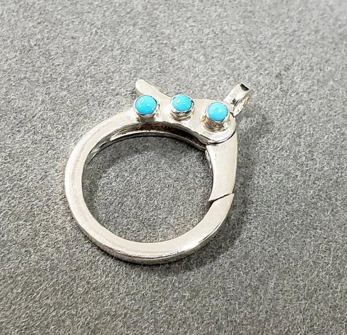Sterling Silver Turquoise Lobster Clasp: Handmade Necklace Connector