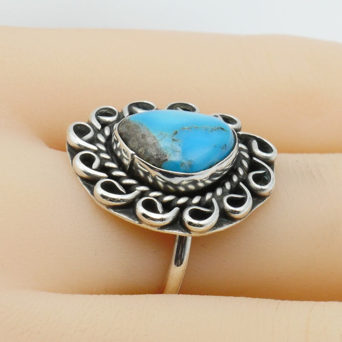 Sterling Silver Turquoise Ring Size 8