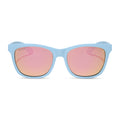 diff sport featuring the storm square sunglasses with a matte baby blue frame and sherbert rainbow mirror polarized lenses front view