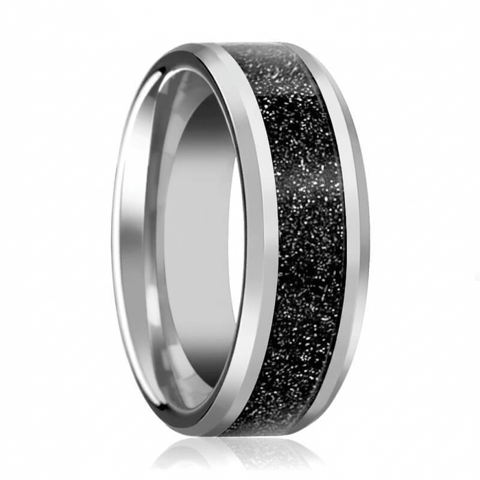 STORMIC — hero shot — men's tungsten carbide wedding ring | Aydins Jewelry
