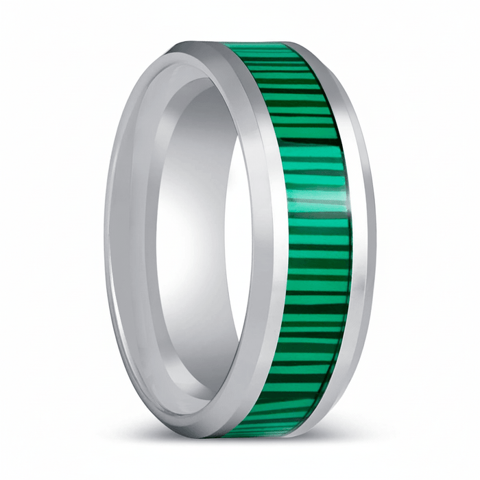SUITLAND — Hero product shot — men's tungsten wedding ring.