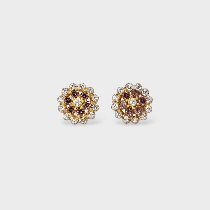 Sunlit Petal Studs (Champagne) - Monis Anas Jewellers