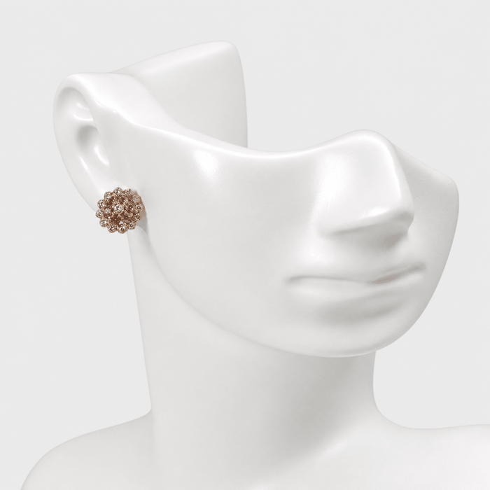 Sunlit Petal Studs (Champagne) - Monis Anas Jewellers