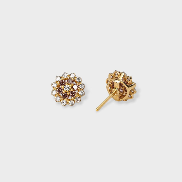 Sunlit Petal Studs (Champagne) - Monis Anas Jewellers