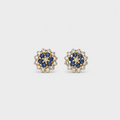 Sunlit Petal Studs (Sapphire) - Monis Anas Jewellers