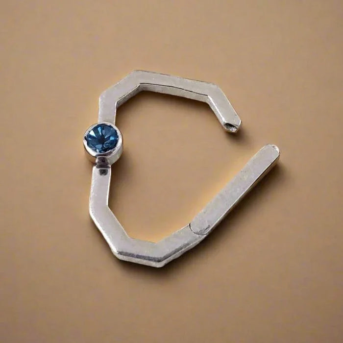 Swiss Blue Topaz Sterling Silver Clasp: Handmade Necklace Bracelet Connector