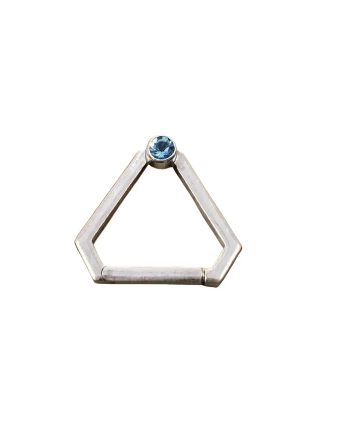 Swiss Blue Topaz Triangle Clasp: 925 Sterling Silver Handmade