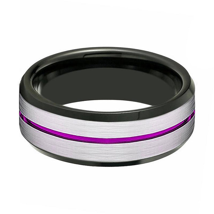 SWOOSH — lifestyle on hand — men's tungsten carbide wedding ring | Aydins Jewelry