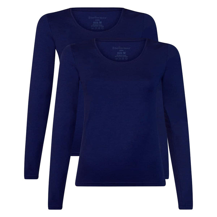 Bamboo Basics T-shirts lange mouw Lara  - Navy - pack shot