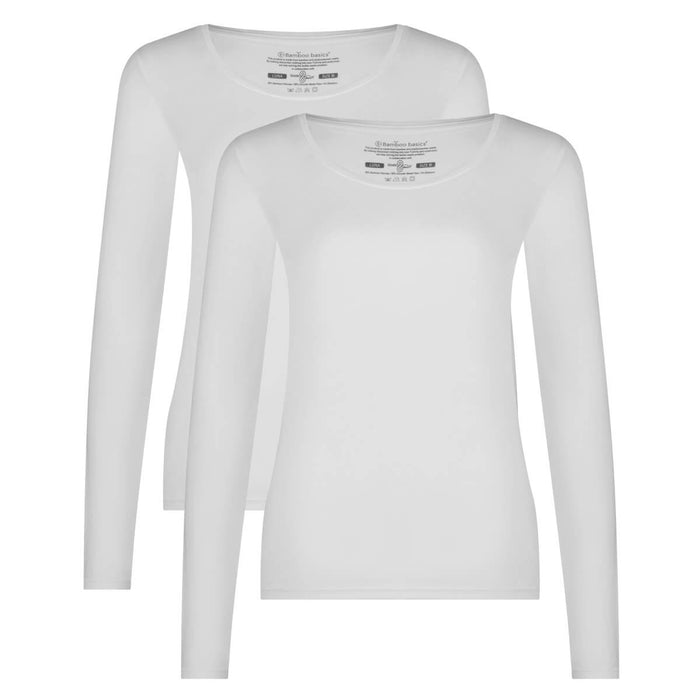 Bamboo Basics T-shirts lange mouw Luna  - Wit - pack shot