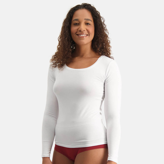 Bamboo Basics - T-shirts lange mouw Luna  - Wit