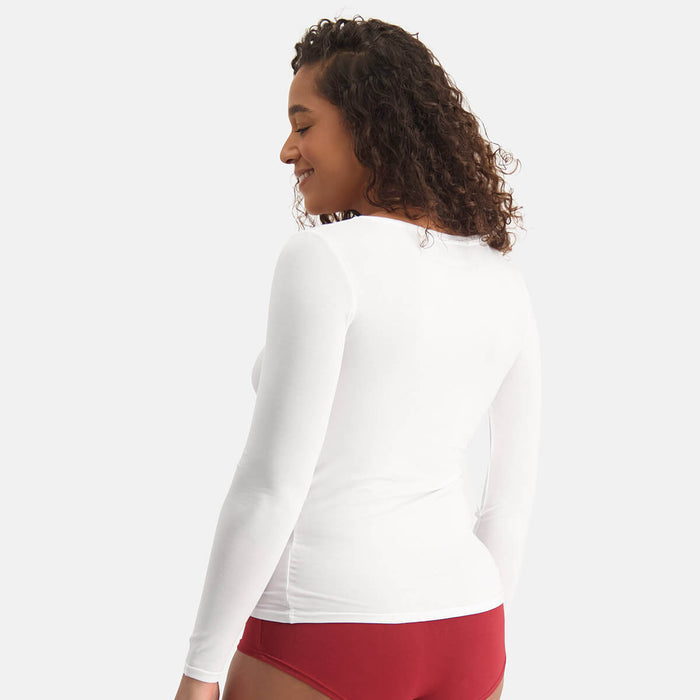 Bamboo Basics - T-shirts lange mouw Luna  - Wit