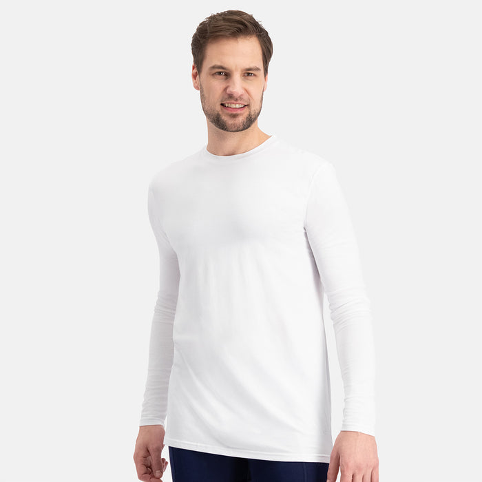 Bamboo Basics - T-shirts lange mouw Ralph ronde hals  – Wit