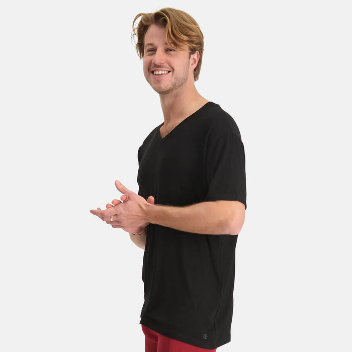 Bamboo Basics - T-Shirts Vance V-hals  - Zwart