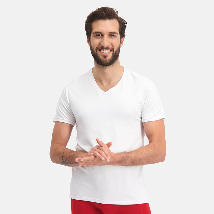 Bamboo Basics - T-Shirts Velo V-hals  - Wit