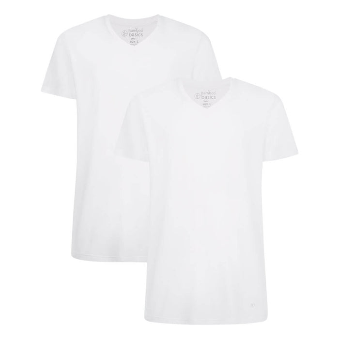 Bamboo Basics T-Shirts Velo V-hals  - Wit - pack shot