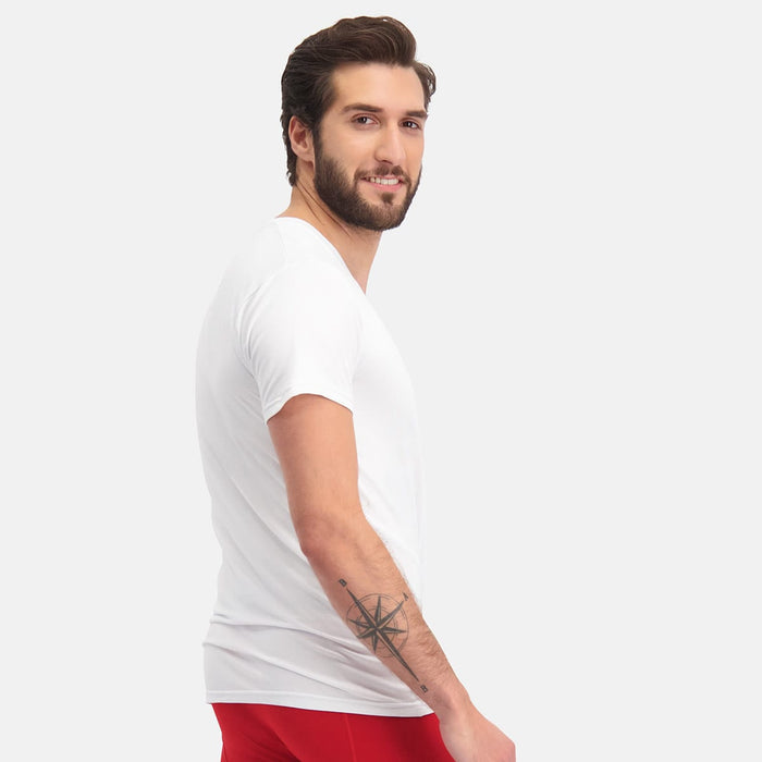 Bamboo Basics - T-Shirts Velo V-hals  - Wit