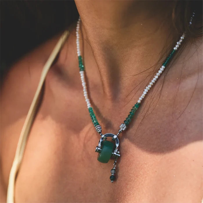 Taurus Emerald & Green Aventurine Necklace