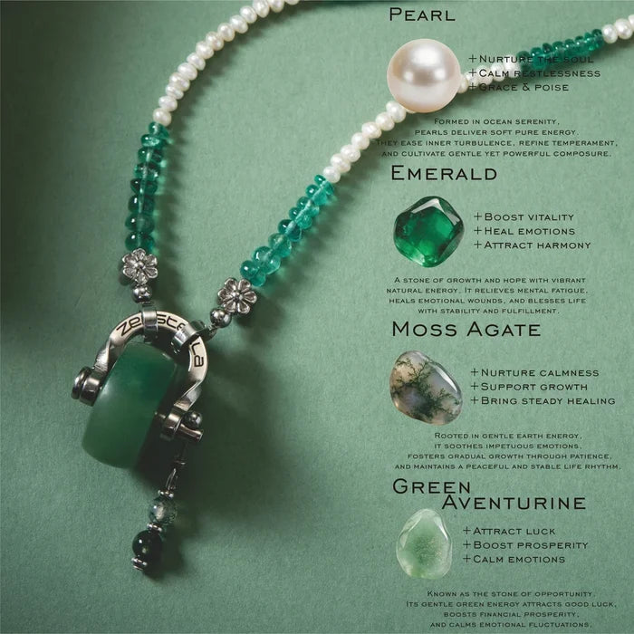 Taurus Emerald & Green Aventurine Necklace