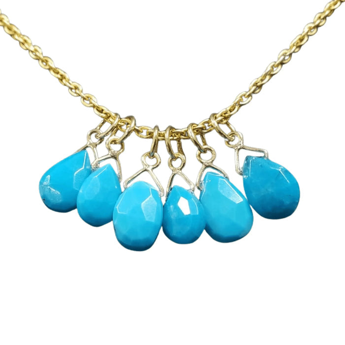 Teardrop 14k Gold Turquoise Pendant Charm For women - K Jewelry Accessories