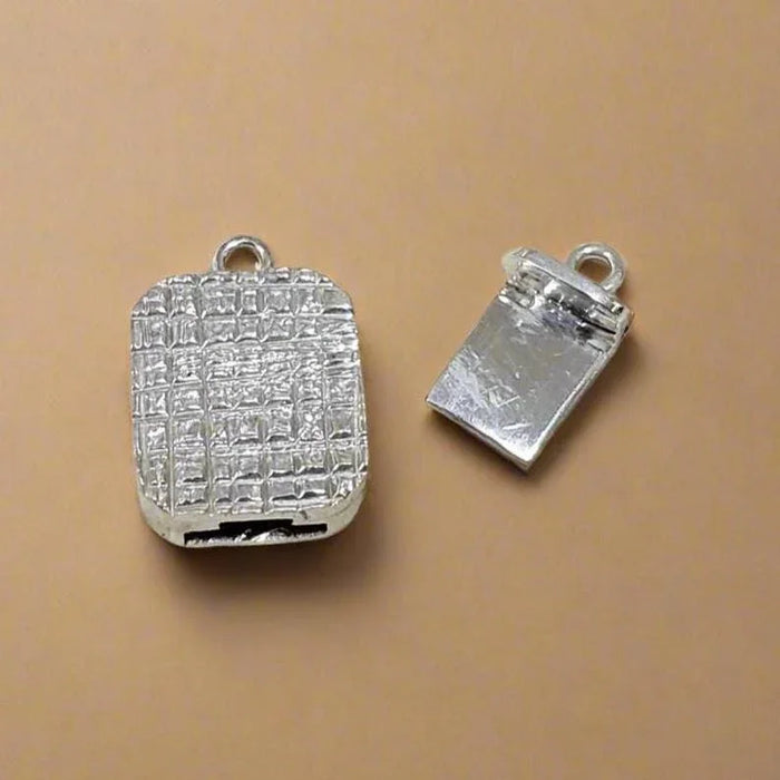 Textured Sterling Silver Box Clasp: Handmade Necklace Bracelet Connector
