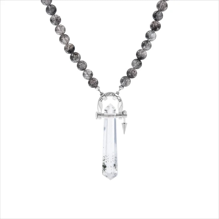 Trace Black Rutilated Quartz Necklace