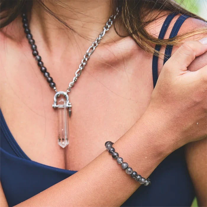 Trace Black Rutilated Quartz Necklace