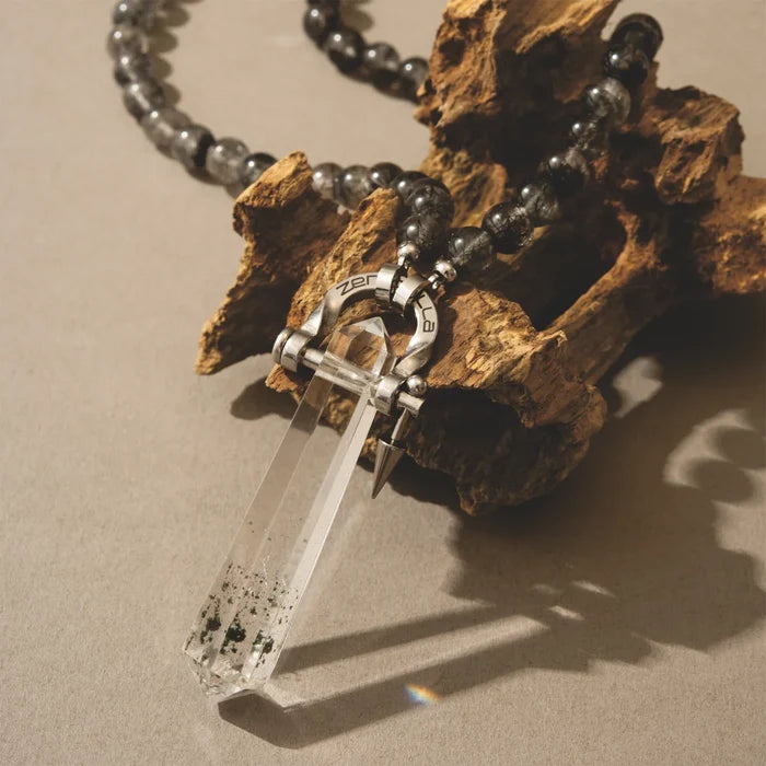 Trace Black Rutilated Quartz Necklace