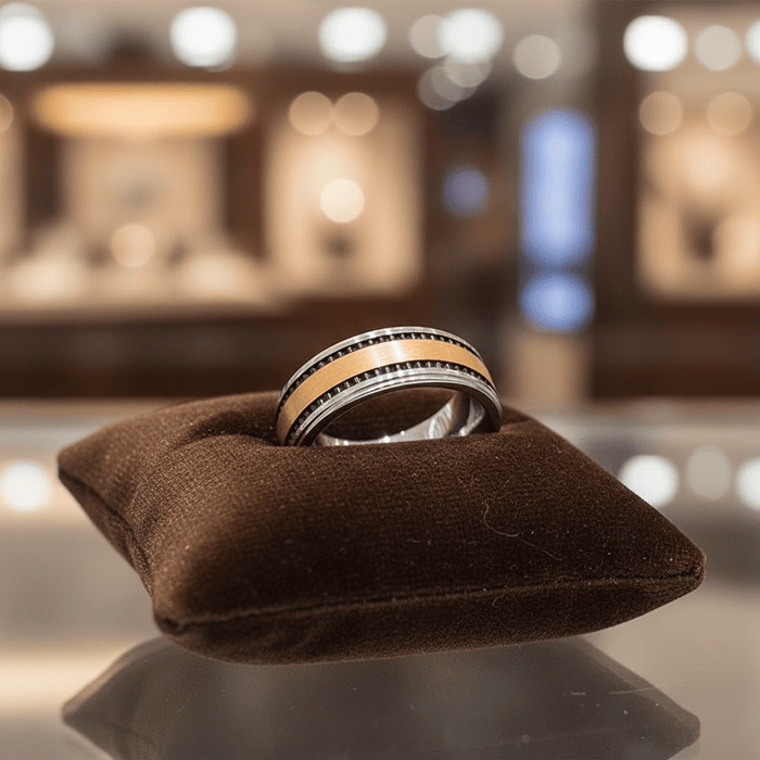 TREGAN — display shot — men's tungsten carbide wedding ring | Aydins Jewelry