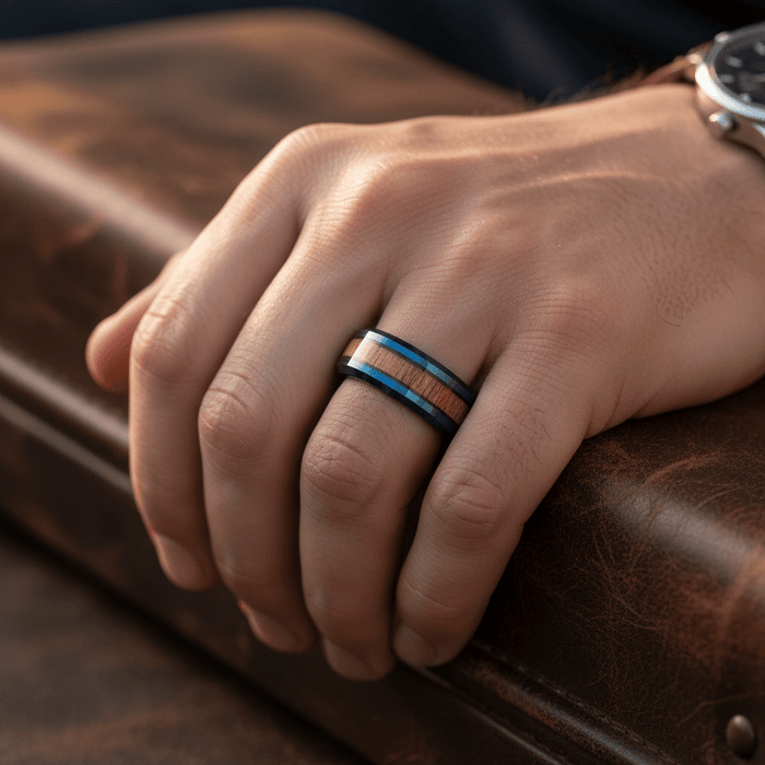 TROPICUS — lifestyle on hand — men's tungsten carbide wedding ring | Aydins Jewelry