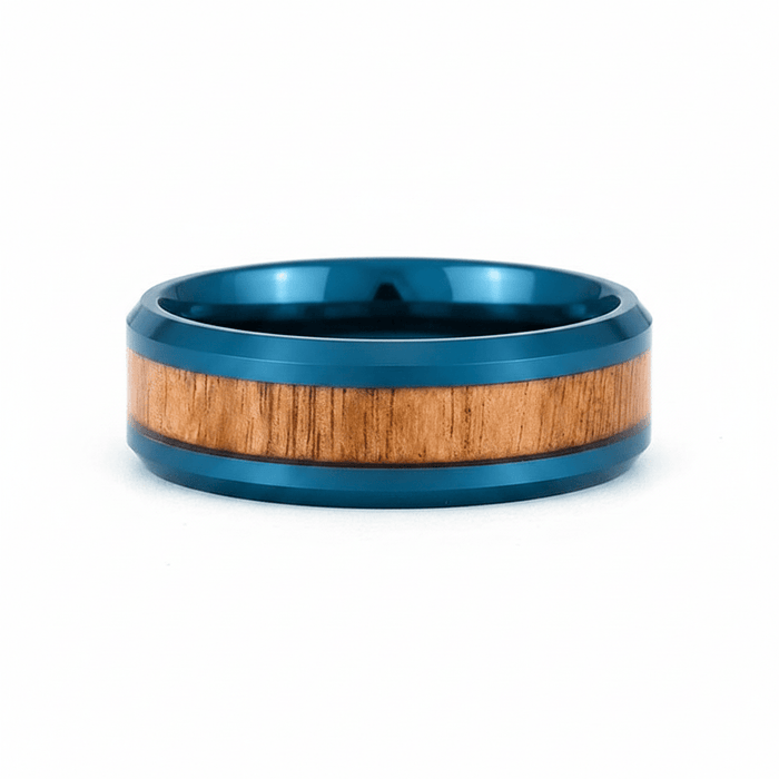 TROPICUS — angled view — men's tungsten carbide wedding ring | Aydins Jewelry