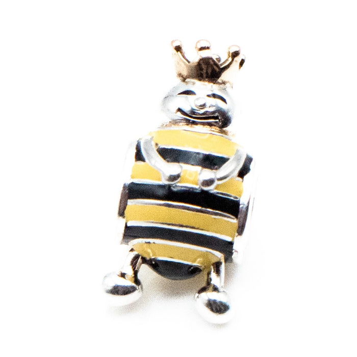 Truth Jewellery Sterling Silver Queen Bee Charm With Golden Crown