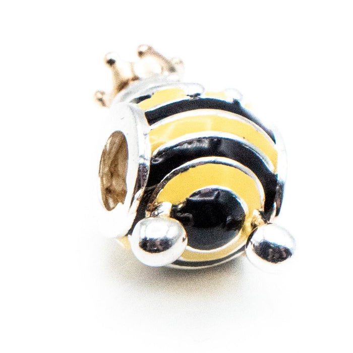 Truth Jewellery Sterling Silver Queen Bee Charm With Golden Crown