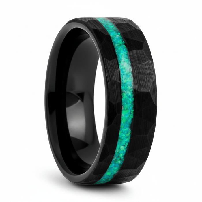 TURQUISEA — Hero product shot — men's tungsten wedding ring.