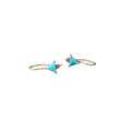 Turquoise with Pink Tourmaline 14k Gold Earring For Women - K Jewelry Accessories
