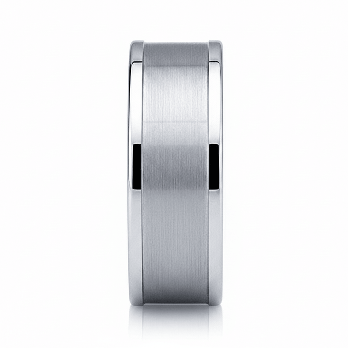 VAGA — angled view — men's tungsten carbide wedding ring | Aydins Jewelry