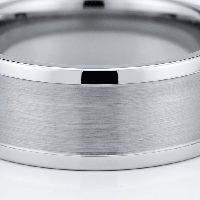 VAGA — close-up detail — men's tungsten carbide wedding ring | Aydins Jewelry