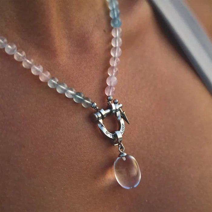 Veil Morganite & Clear Quartz Necklace