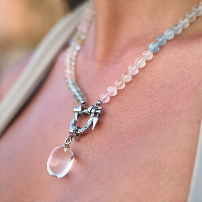 Veil Morganite & Clear Quartz Necklace